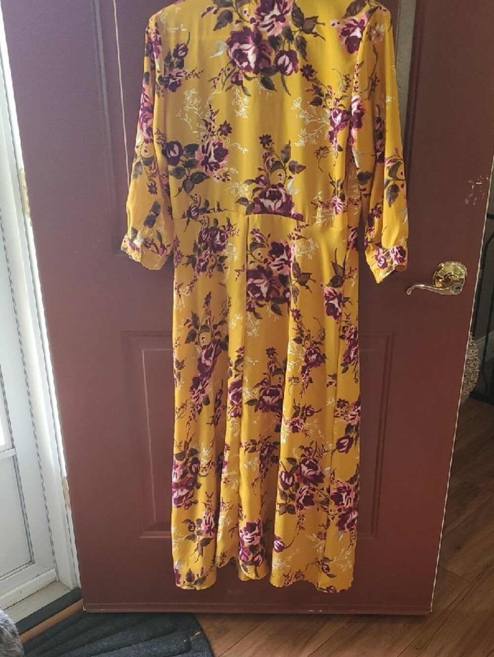 Time and Tru Mustard Yellow Floral Maxi Dress - Picture 10 of 10
